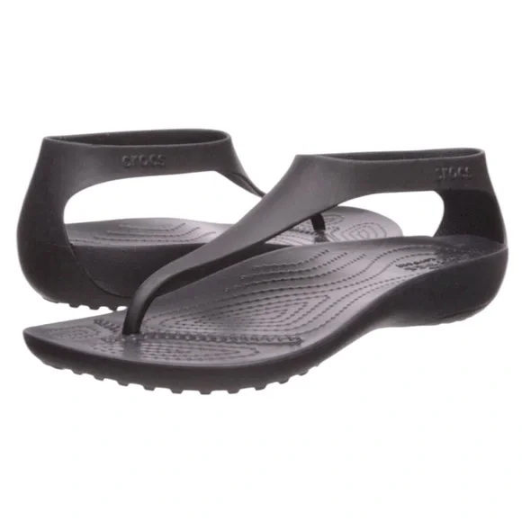 Crocs Sexi Serena Black Sandals 10 - Picture 1 of 4